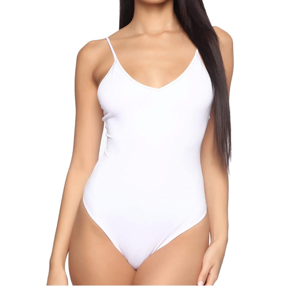 MANGDIUP Womens V-Neck Backless Camisole Adjustable Spaghetti Strap Bodysuits
